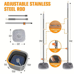 Flat Floor Mop Bucket Set with Water Separation
