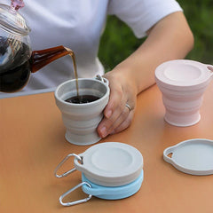 Foldable Portable Drinking Cup With Lid Bpa Free