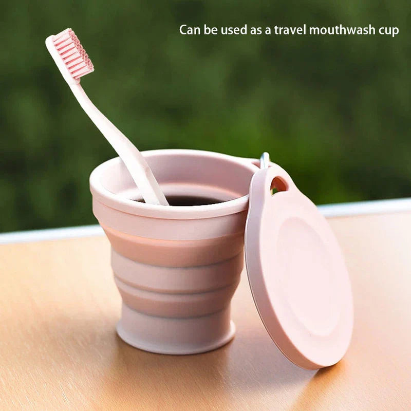 Foldable Portable Drinking Cup With Lid Bpa Free