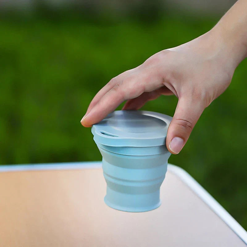 Foldable Portable Drinking Cup With Lid Bpa Free