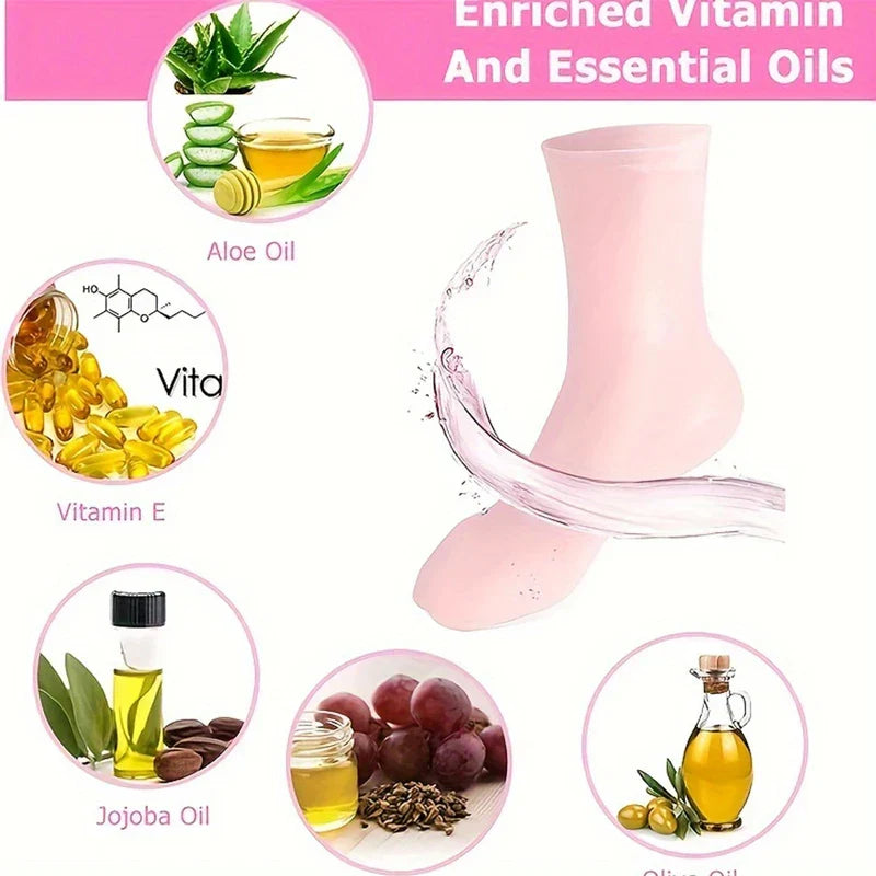 Gel Moisturizing Spa Socks for Dry Cracked Feet