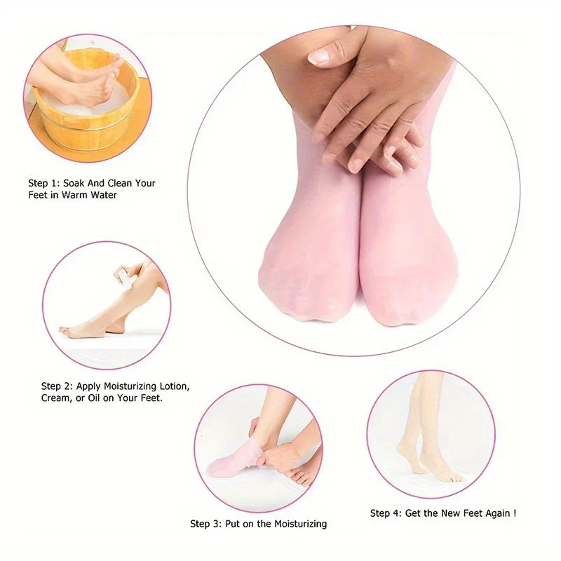 Gel Moisturizing Spa Socks for Dry Cracked Feet