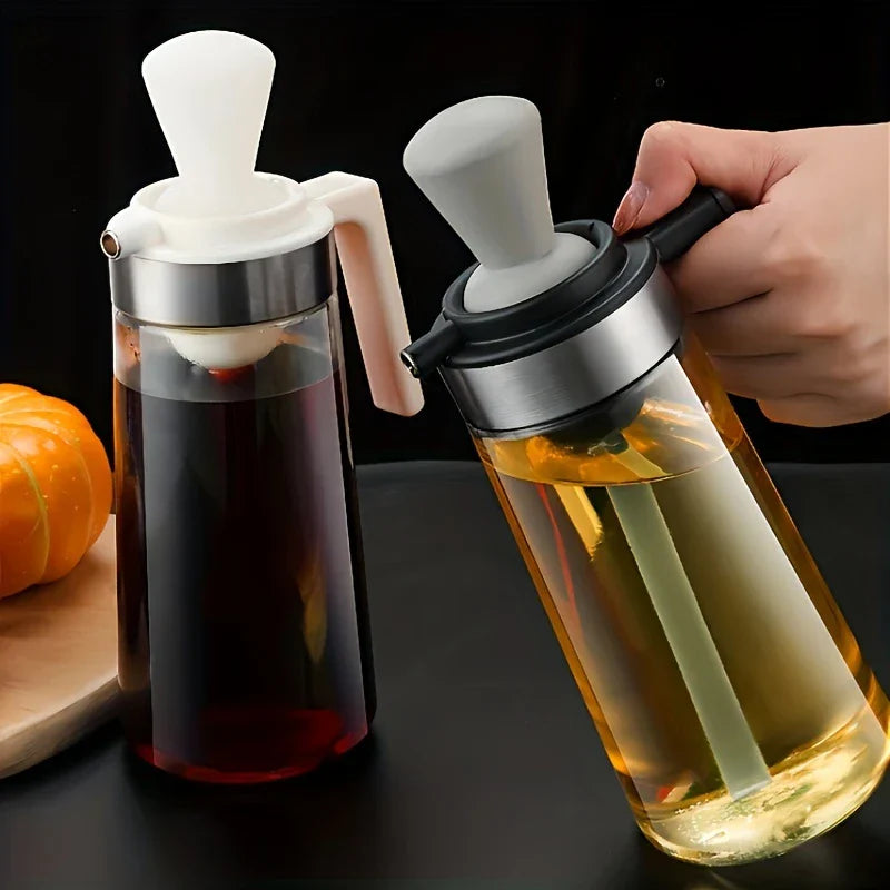 Glass Oil Dispenser Bottle with Silicone Brush