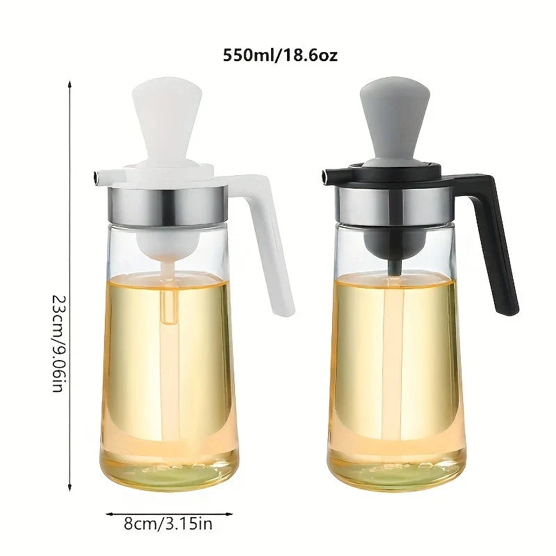 Glass Oil Dispenser Bottle with Silicone Brush