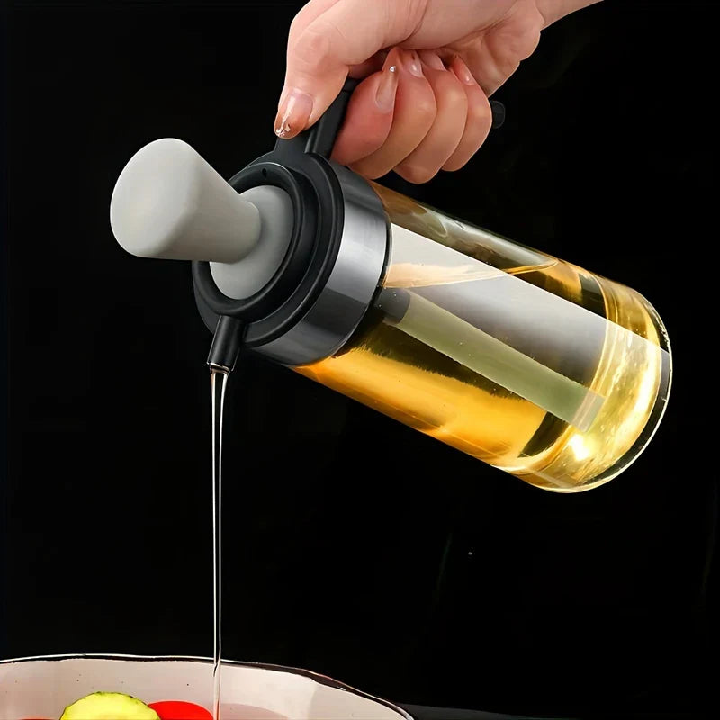 Glass Oil Dispenser Bottle with Silicone Brush