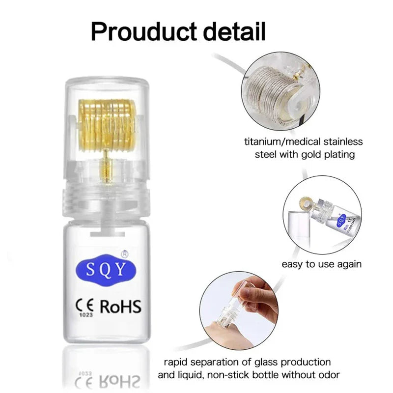 Gold Derma Roller Micro Needle Skin Tool Titanium