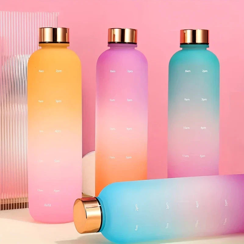 Gradient Color Motivational Water Bottle