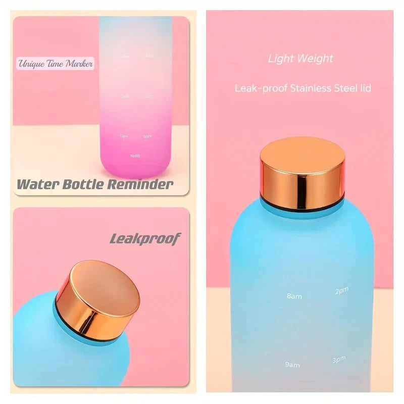 Gradient Color Motivational Water Bottle