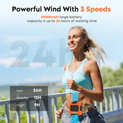 Hands-Free Personal Cooling Belt Fan Outdoor Work Travel