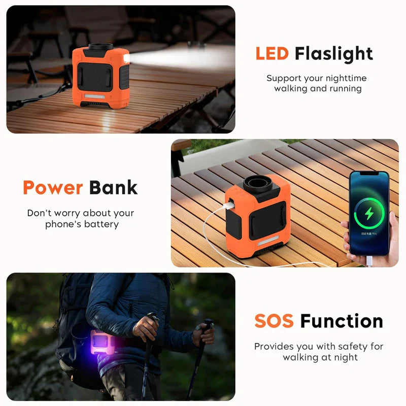 Hands-Free Personal Cooling Belt Fan Outdoor Work Travel