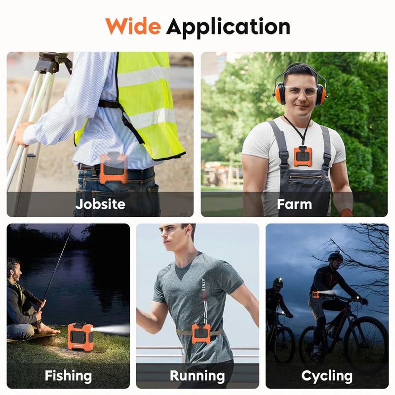 Hands-Free Personal Cooling Belt Fan Outdoor Work Travel