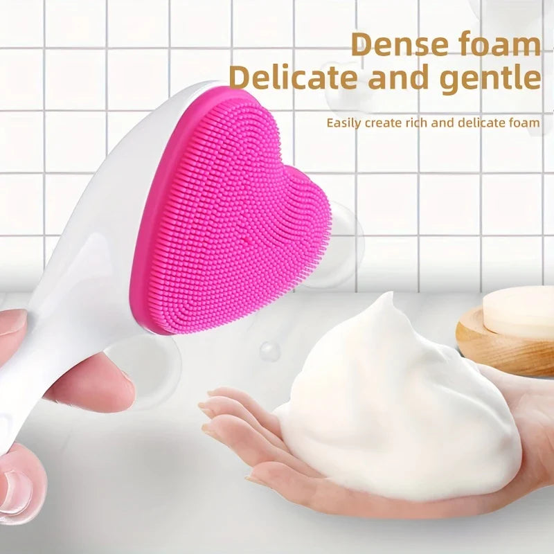 Heart Shaped Manual Facial Cleansing Scrub Brush