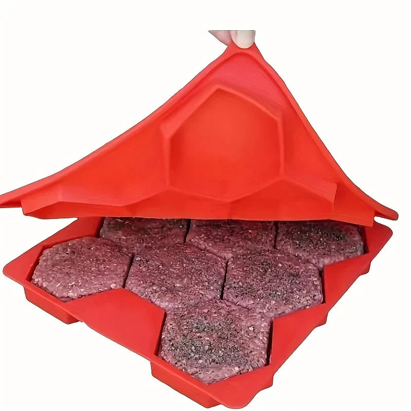 Hexagon Silicone Burger Press Patty Mold Maker