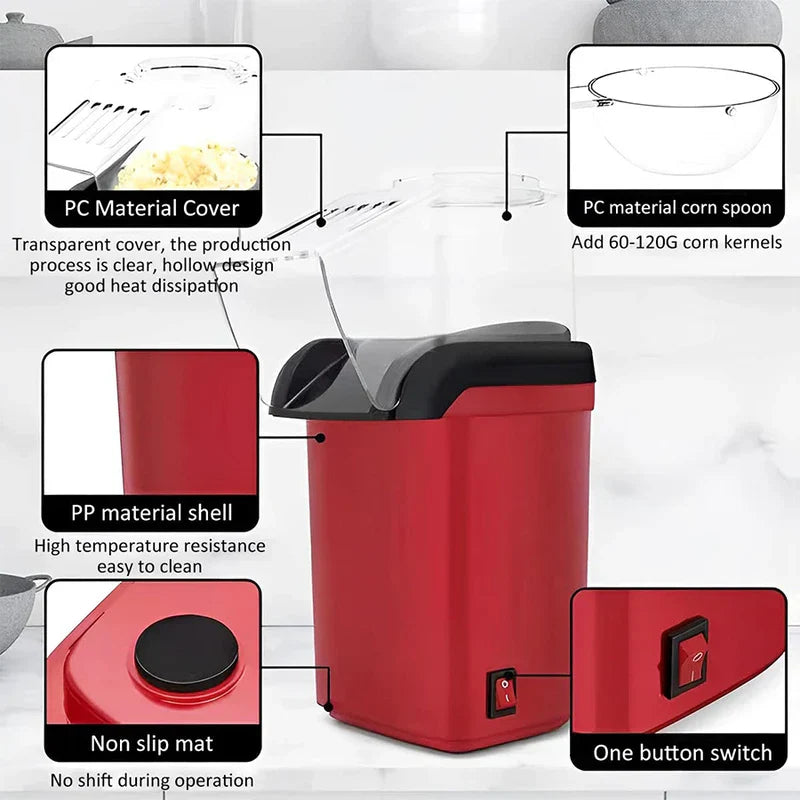 Hot Air Popcorn Popper Maker Machine
