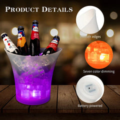 Ingot Shaped Led Light Up Ice Bucket Champagne Wine Cooler