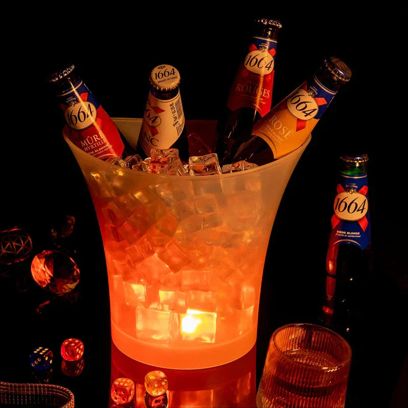 Ingot Shaped Led Light Up Ice Bucket Champagne Wine Cooler