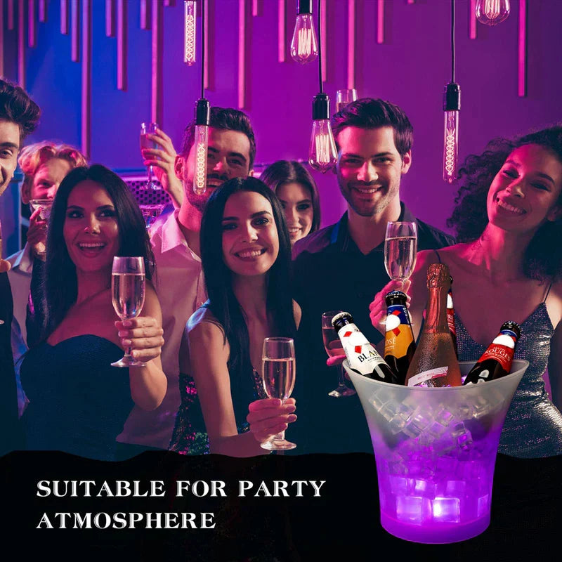 Ingot Shaped Led Light Up Ice Bucket Champagne Wine Cooler