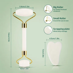 Jade Roller and Gua Sha Facial Tool Set