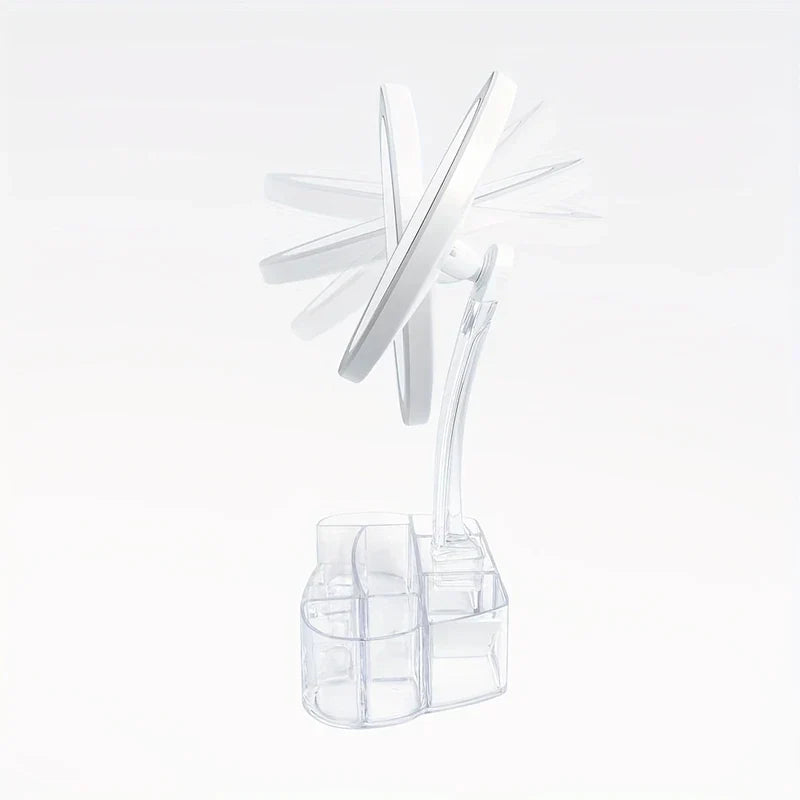 LED Makeup Mirror with Organizer Base USB-Battery