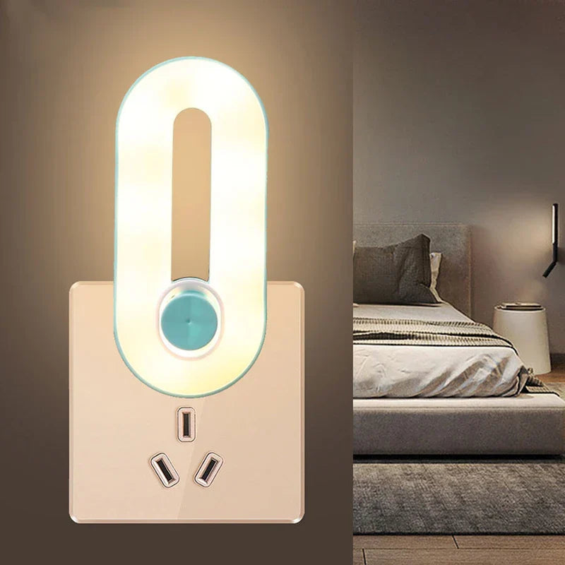 Led Night Light Lamp Plug-In Or Sensor