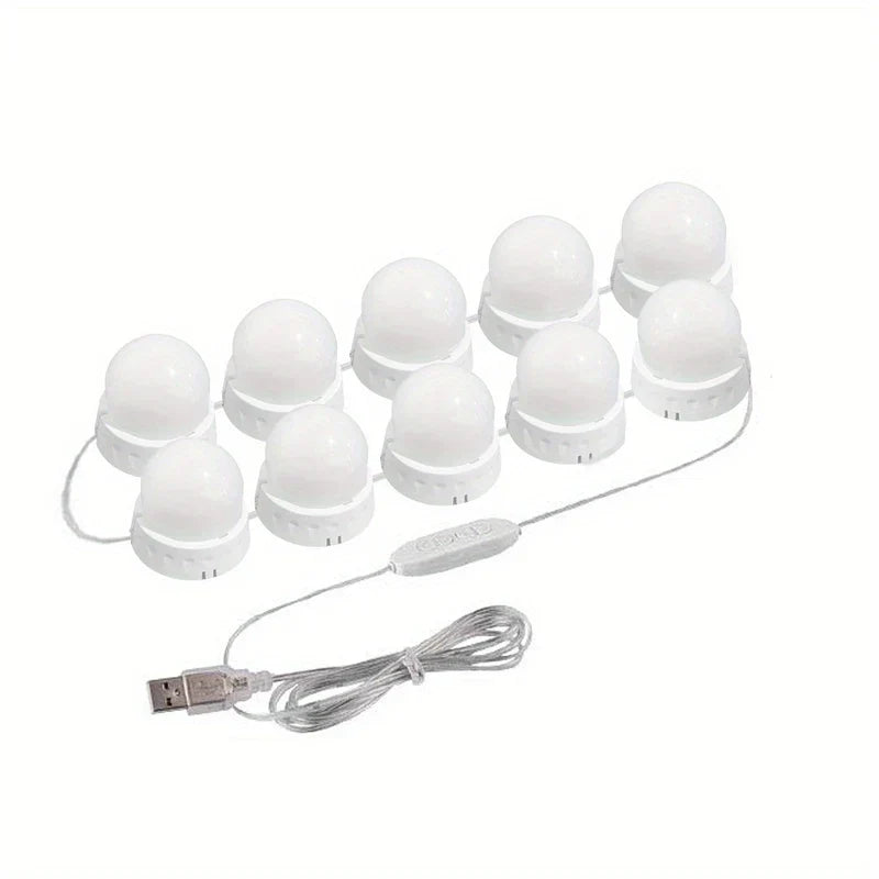 LED Vanity Mirror Light Kit 10 Dimmable Bulbs 3 Modes