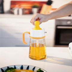 Large Glass Oil Dispenser Bottle Measured Pour Spout