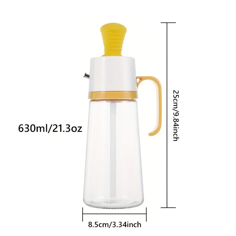 Large Glass Oil Dispenser Bottle Measured Pour Spout