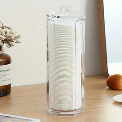 Large Round Acrylic Cotton Pad Makeup Organizer Box