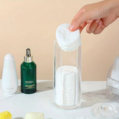 Large Round Acrylic Cotton Pad Makeup Organizer Box