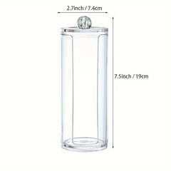 Large Round Acrylic Cotton Pad Makeup Organizer Box