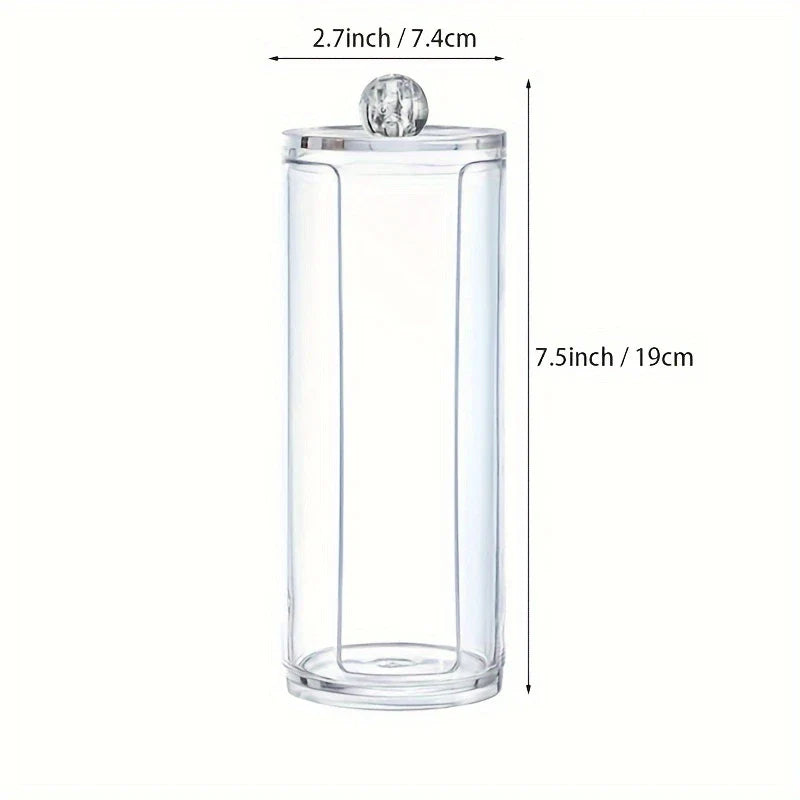 Large Round Acrylic Cotton Pad Makeup Organizer Box