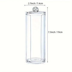 Large Round Acrylic Cotton Pad Makeup Organizer Box