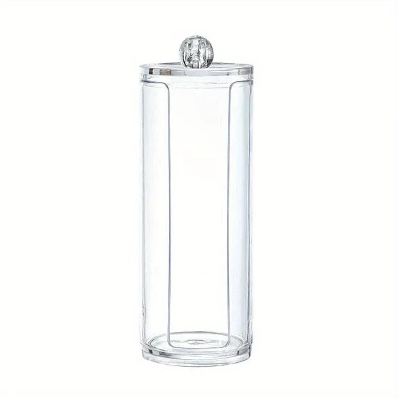 Large Round Acrylic Cotton Pad Makeup Organizer Box