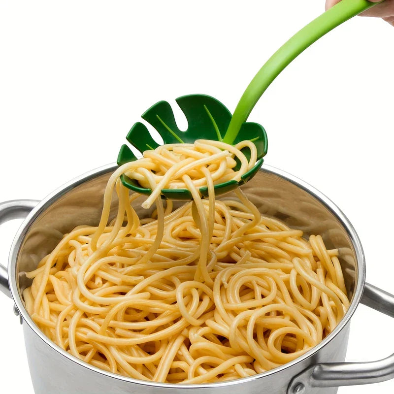 Leaf Shaped Slotted Strainer Spoon