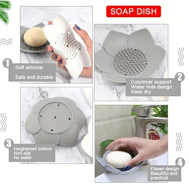 Lotus Shaped Soap Dish Holder