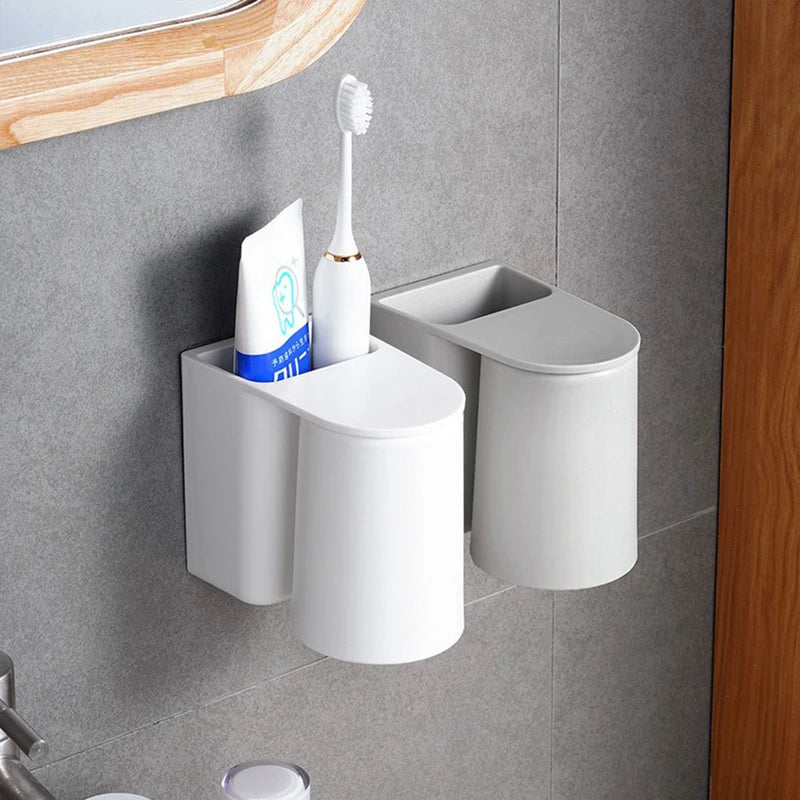 Magnetic Inverted Toothbrush Mouthwash Cup Holder