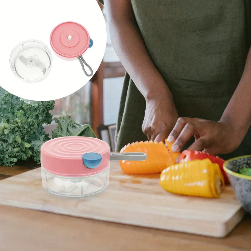 Manual Pull Cord Garlic Chopper Mincer Slicer