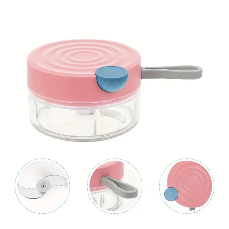 Manual Pull Cord Garlic Chopper Mincer Slicer