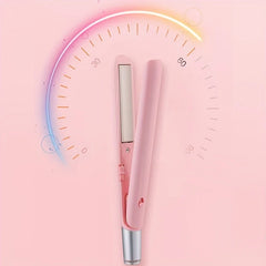 Mini 2-in-1 Hair Straightener Curling Iron Travel