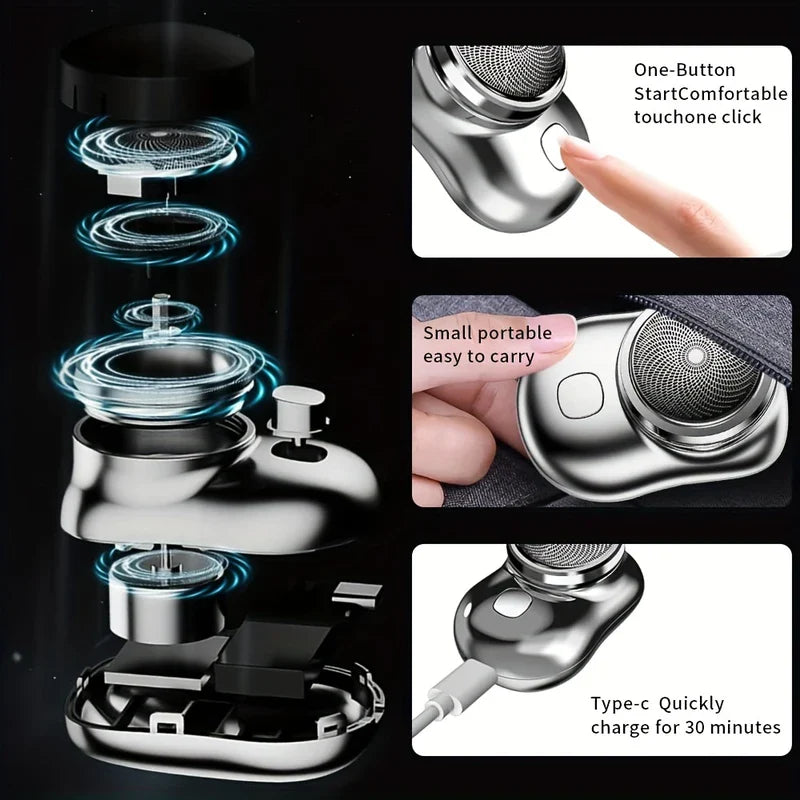 Mini Pocket Size Electric Shaver Usb Rechargeable