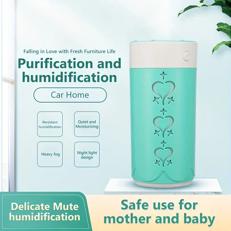 Mini Portable Cool Mist Humidifier Color LED Light