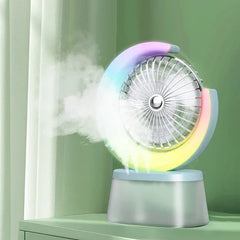 Misting Fan With Colorful Led Light Portable