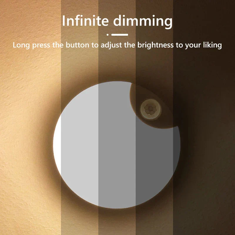Moon Motion Sensor LED Night Light Magnetic Dimmable