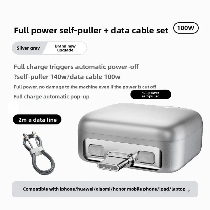 140W AI Fast Charger: Type-C Auto Power-Off & Overcharge Protection Cable