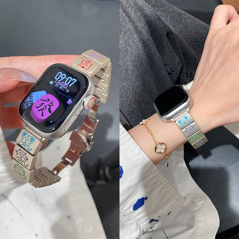 Zodiac Band: Engraved Chinese Zodiac Strap for Apple Watch - New HomeGoods