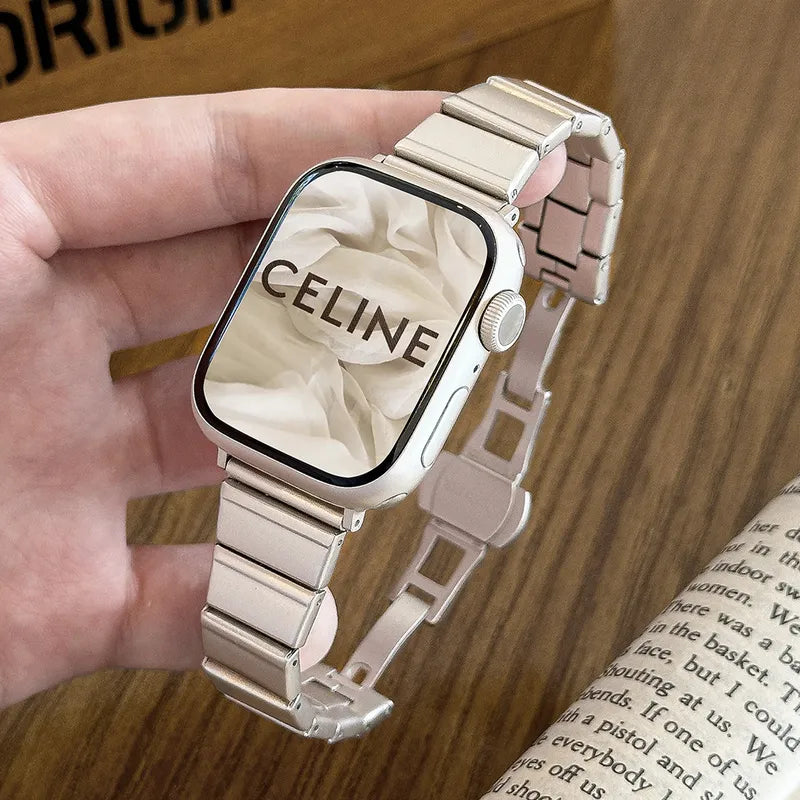 Metro Band: Sleek Minimalist Stainless Steel for Apple Watch