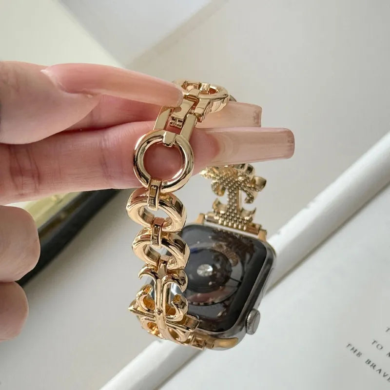 "Rebel's Heart" Gothic Cross Leather Band for Apple Watch - New HomeGoods