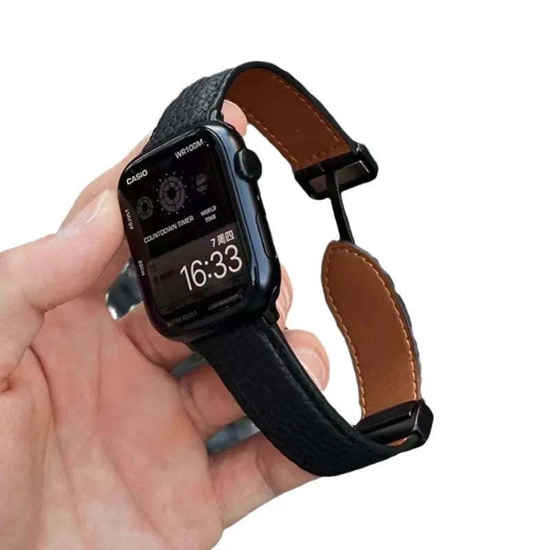 Classic: Pebbled Genuine Leather Band for Apple Watch