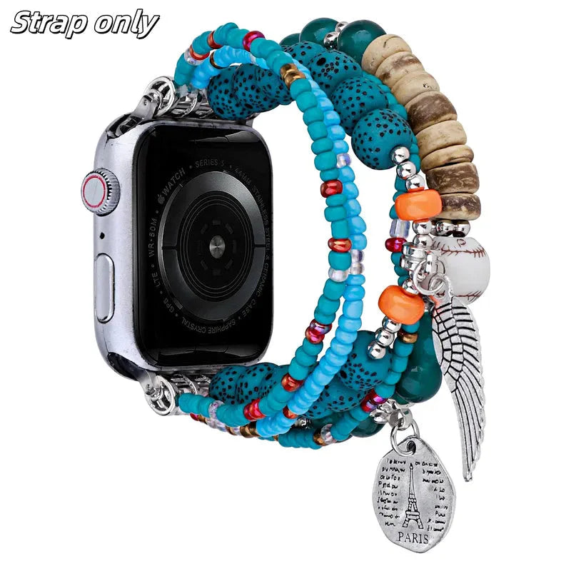 Parisian Love Handmade Beaded Band for Apple Watch New Home Goods