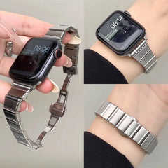 Metro Band: Sleek Minimalist Stainless Steel for Apple Watch